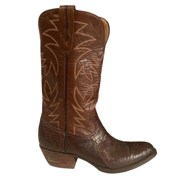 Mens Brown Leather Western Cowboy Boots - Picture 2 of 12